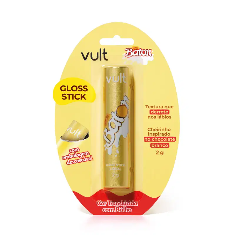 Vult & Baton Gloss Stick Translúcido com Glitter 2g