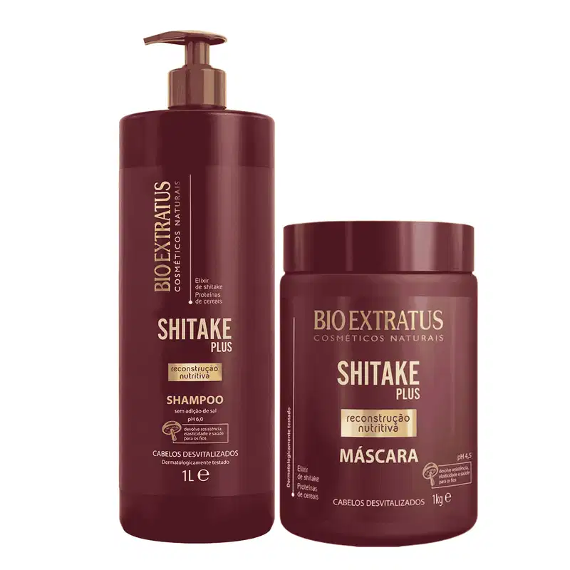 Kit Bio Extratus Shitake Reconstrução Shampoo Máscara