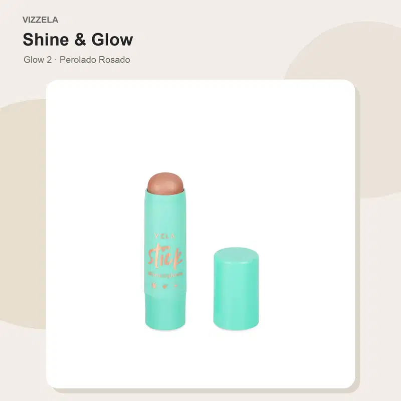 Stick Iluminador Shine & Glow Vizzela  - Glow 2 - Perolado Rosado