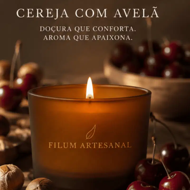 Filum Artesanal Vela Aromática Perfumada Cereja Ambarada  200g