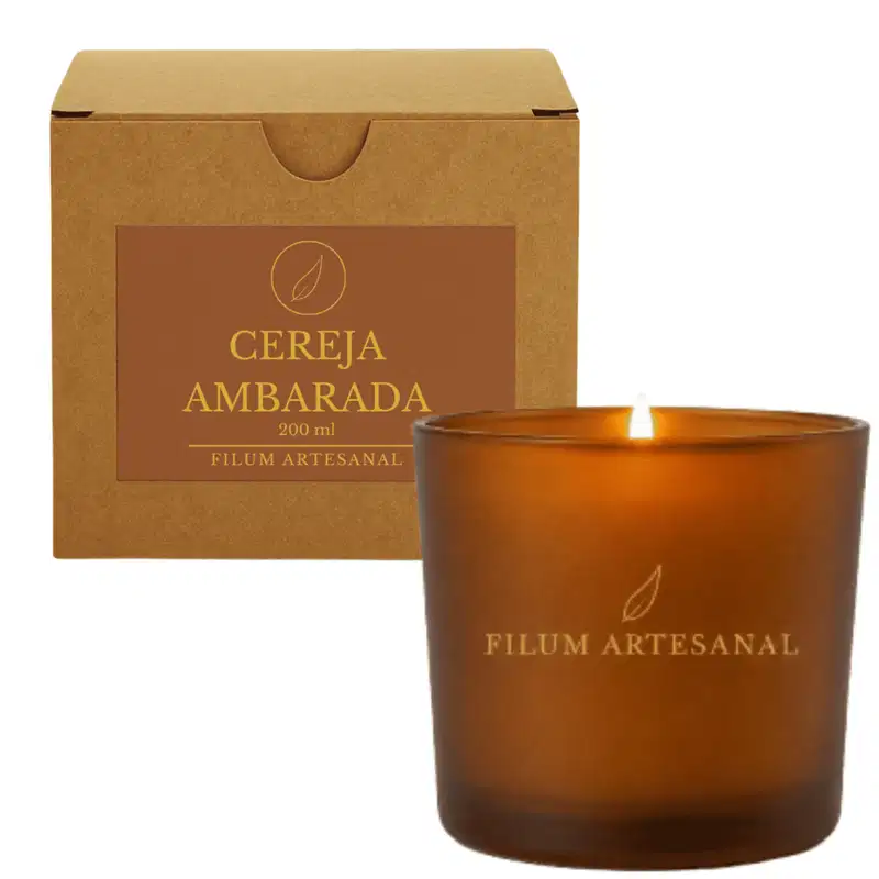 Filum Artesanal Vela Aromática Perfumada Cereja Ambarada  200g