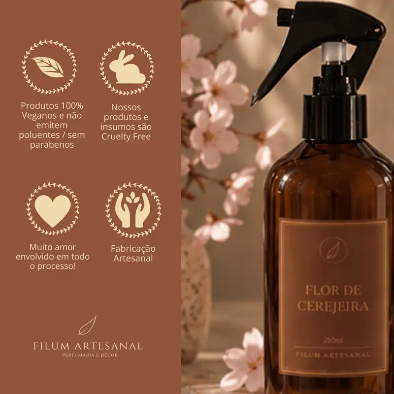Filum Artesanal Home Spray de Ambiente Flor de Cerejeira 200ml