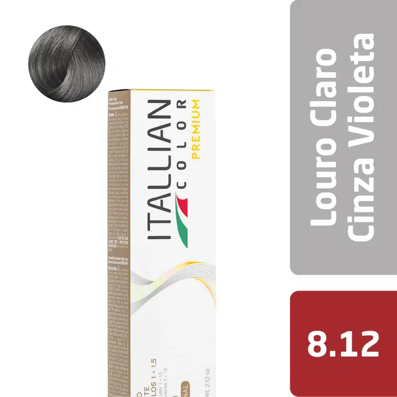 Itallian Color Premium 8.12 Louro Cinza Violeta+OXI20vol90ml