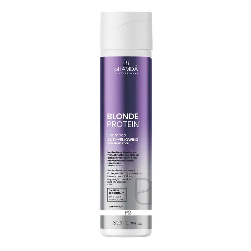 Shampoo Profissional Desamarelador Blonde Protein 300ml pHAMDÁ