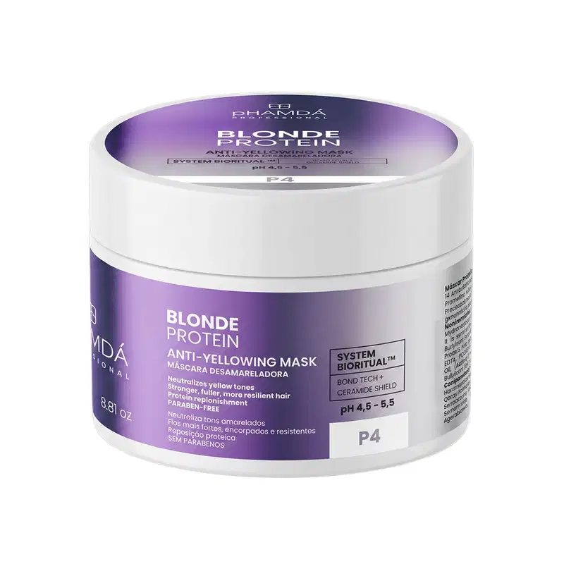 Máscara Profissional Desamareladora Blonde Protein 250gr pHAMDÁ