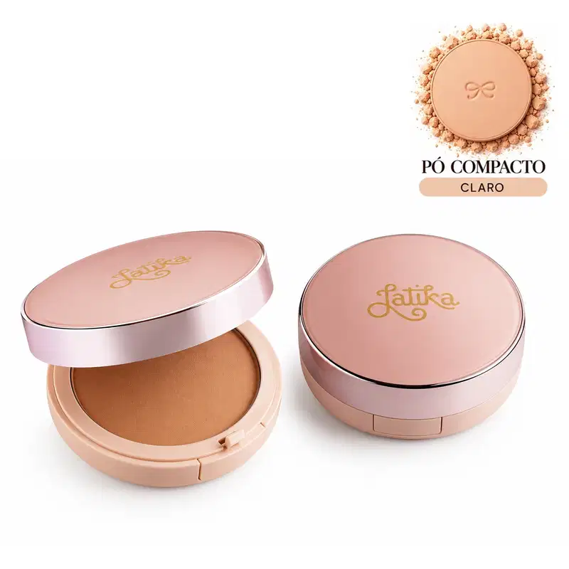 Kit Maquiagem Latika BB Cream FPS 44 + Pó Compacto Powder FPS 30 Maquiagem Facial Cor Claro