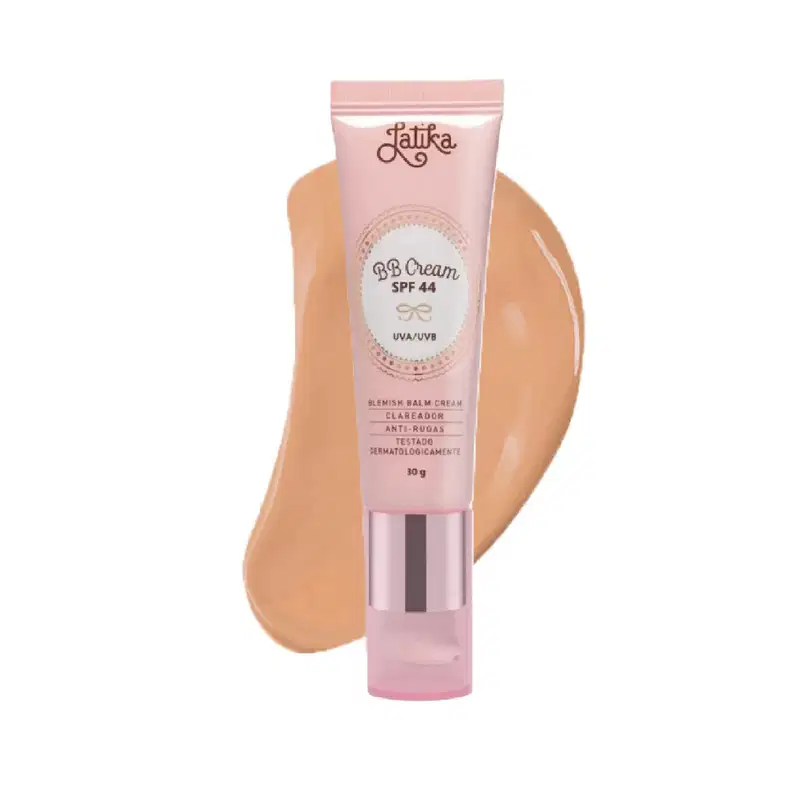 Kit Maquiagem Latika BB Cream FPS 44 + Pó Compacto Powder FPS 30 Maquiagem Facial Cor Bege Claro