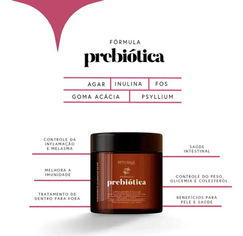 Kit 2x Fórmula Prebiótica Rituária 200g  Fibras Alimentares Sem Sabor