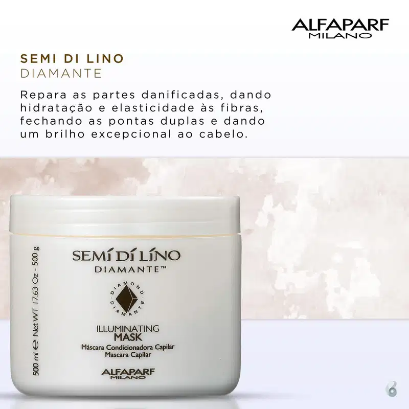 Alfaparf Semi di Lino Diamante Illuminating - Máscara Capilar 500g