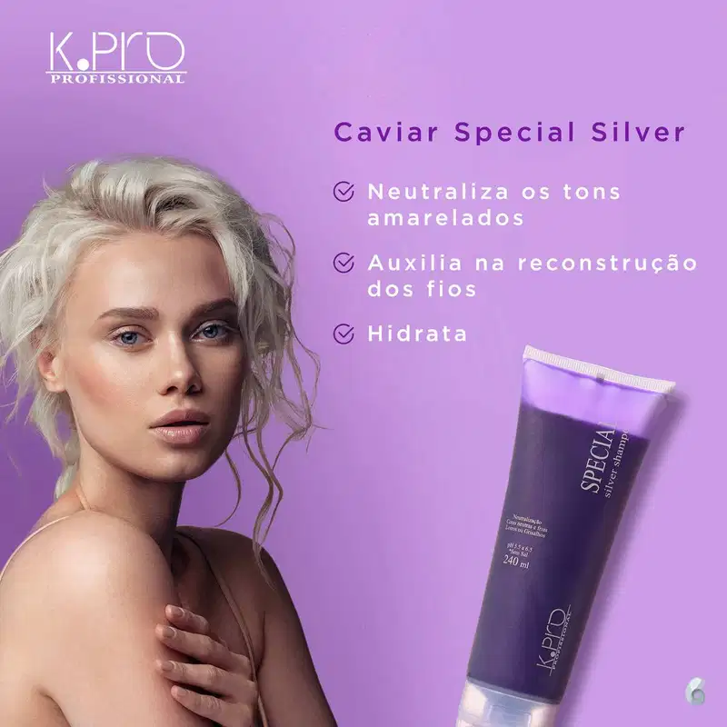 K.Pro Special Silver - Shampoo Desamarelador 240ml