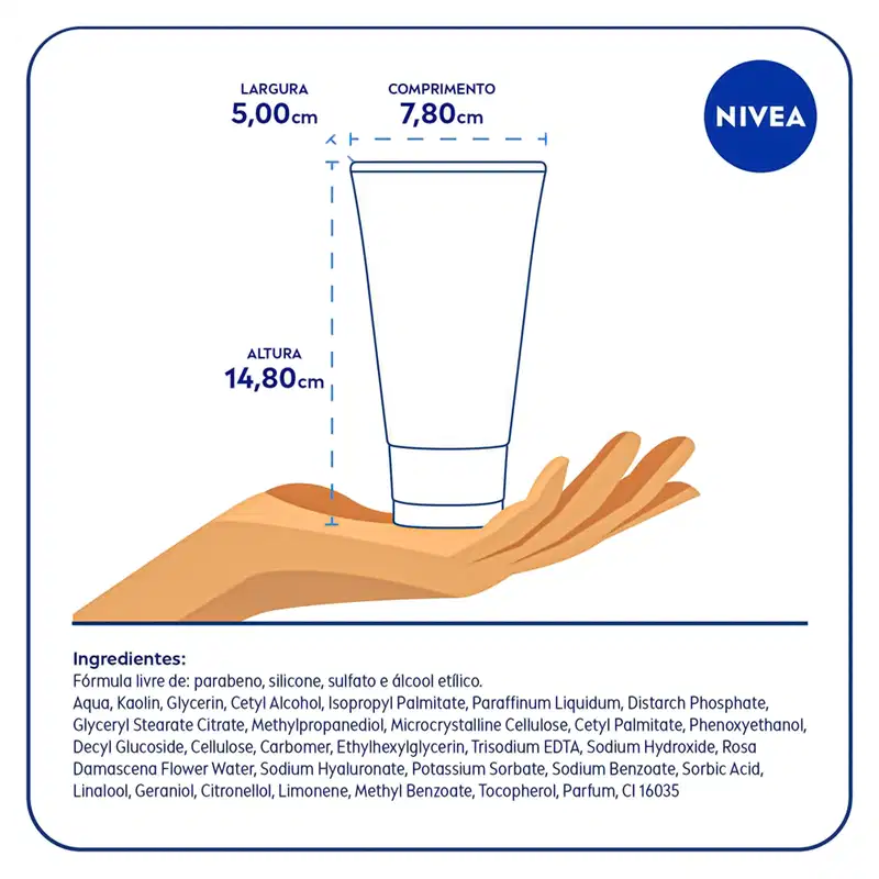 NIVEA Aqua Rose 3 em 1 - Sabonete, Esfoliante e Máscara Facial 150ml