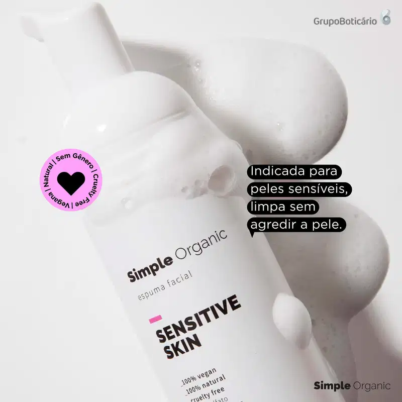 Simple Organic Sensitive Skin - Espuma de Limpeza Facial 150ml
