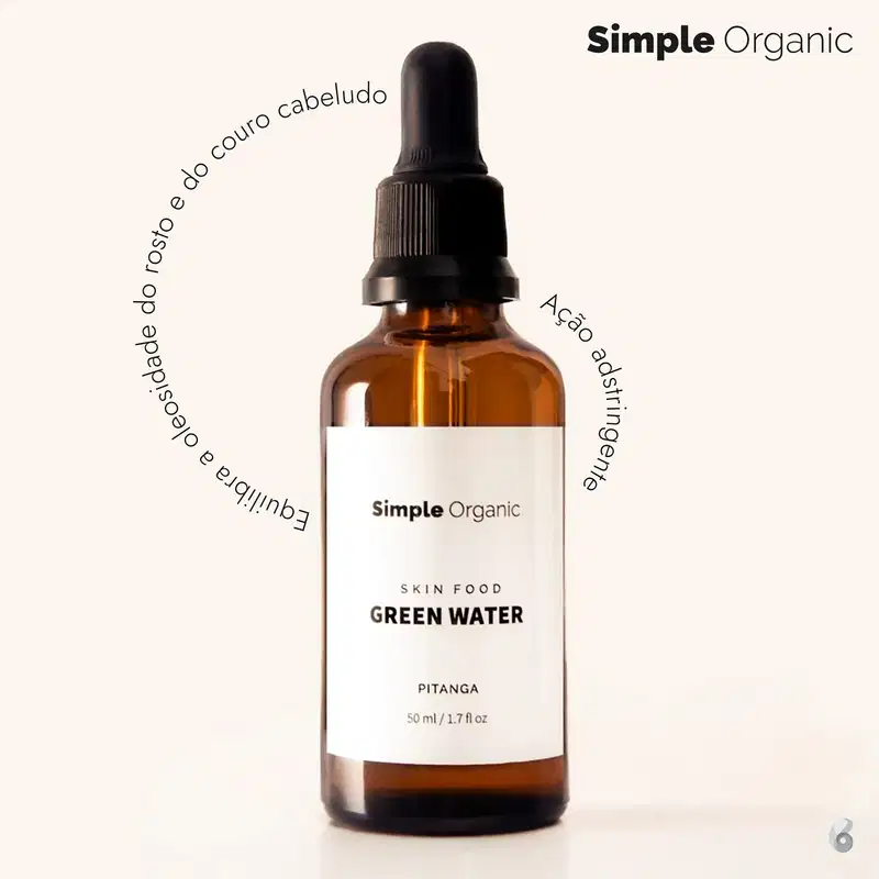 Simple Organic Green Water Pitanga - Tônico Multifuncional 50ml