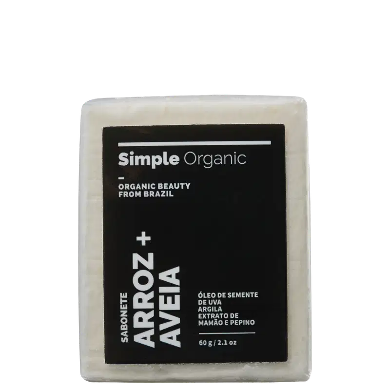 Simple Organic Arroz + Aveia - Sabonete em Barra Facial 60g