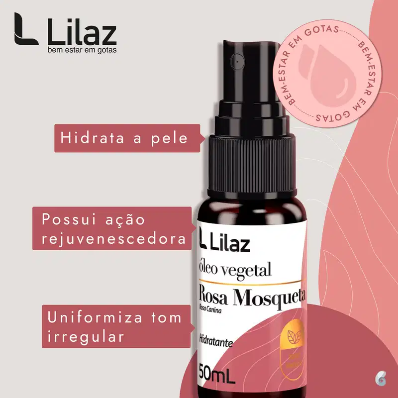 Lilaz Rosa Mosqueta - Óleo Vegetal 50ml
