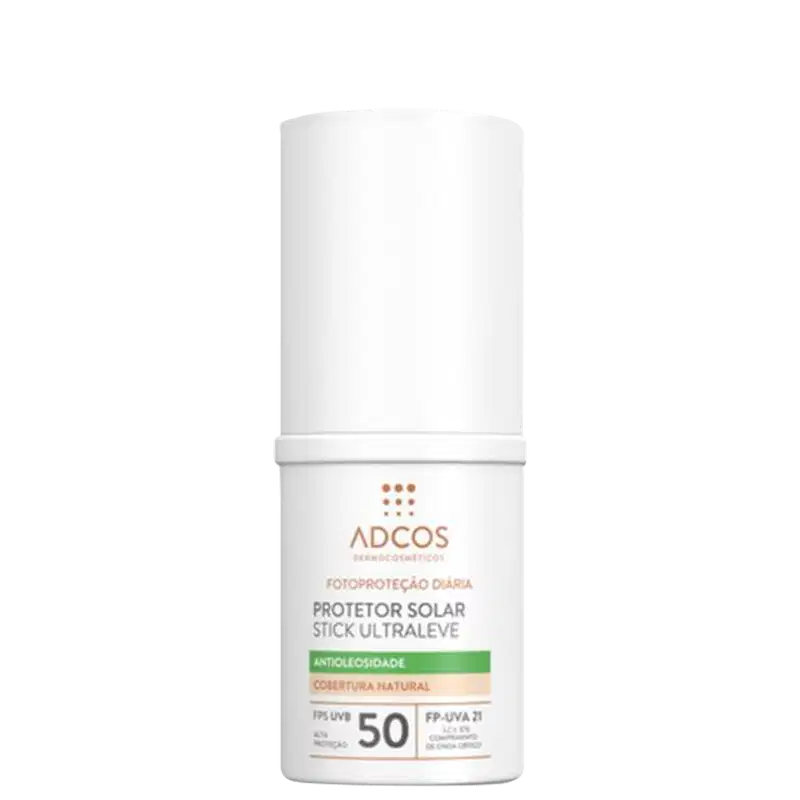 Adcos Fotoproteção Diária Stick Ultraleve FPS50 Nude - Protetor Solar Facial com Cor 15g