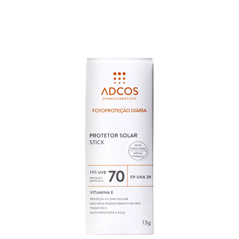 Adcos Fotoproteção Diária Stick FPS70 Incolor - Protetor Solar Facial 13g