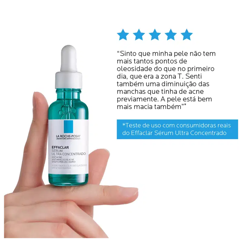 A imagem mostra o Sérum Antiacne Effaclar Ultra Concentrado da marca La Roche-Posay.