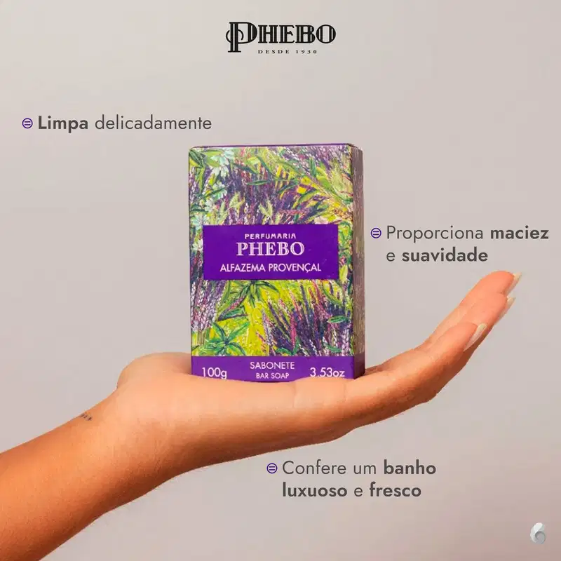 Phebo Mediterrâneo Alfazema Provençal - Sabonete em Barra 100g