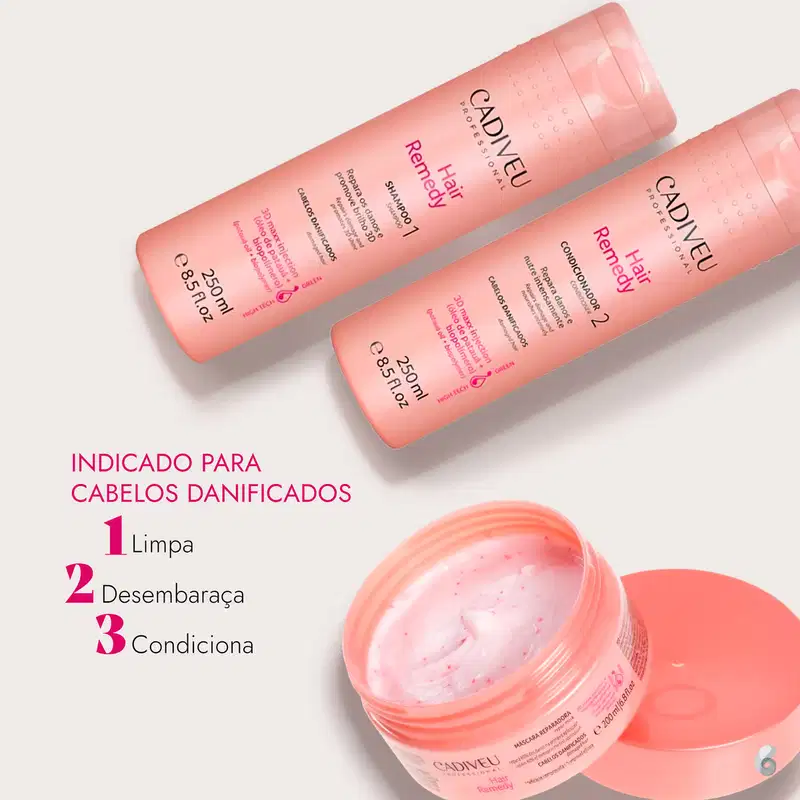 Kit Cadiveu Professional Hair Remedy Reparador (3 Produtos)