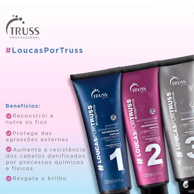 Kit Truss #LoucasPorTruss Reconstrução Capilar (3 Produtos)