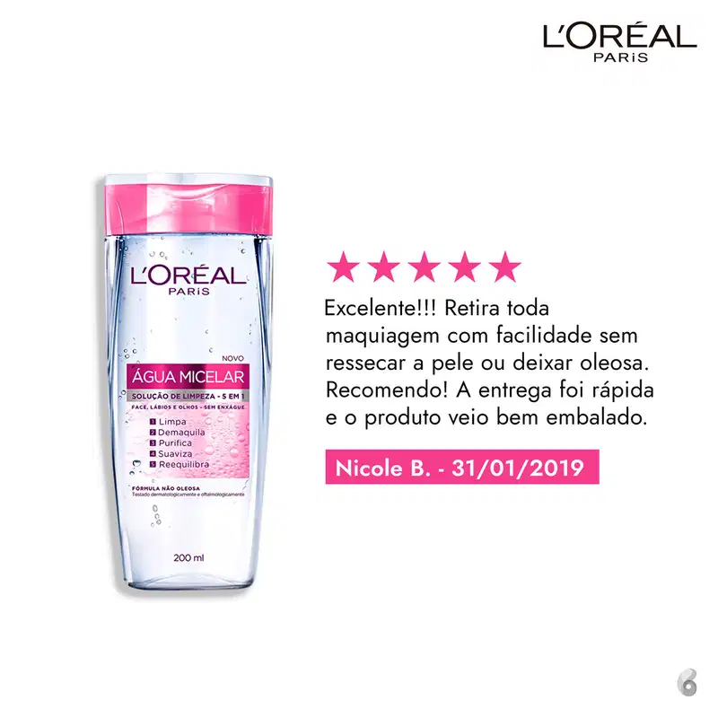L'Oréal Paris Dermo Expertise Solução de Limpeza 5 em 1 - Água Micelar 200ml