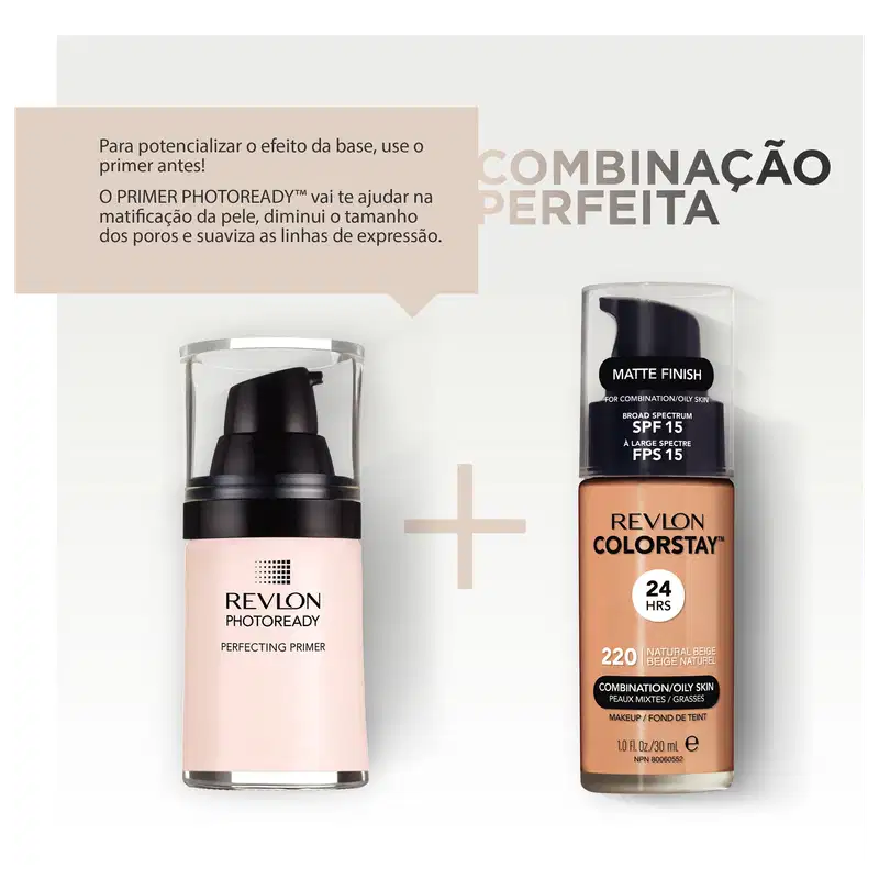 Revlon ColorStay 24 Horas Pele Mista à Oleosa FPS15 180 Sand Beige - Base Líquida 30ml