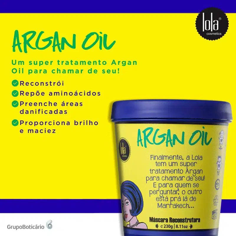 Lola Cosmetics Argan Oil - Máscara Capilar 230g