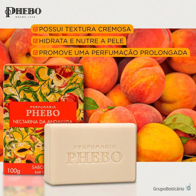 Phebo Mediterrâneo Nectarina da Andaluzia - Sabonete em Barra 100g