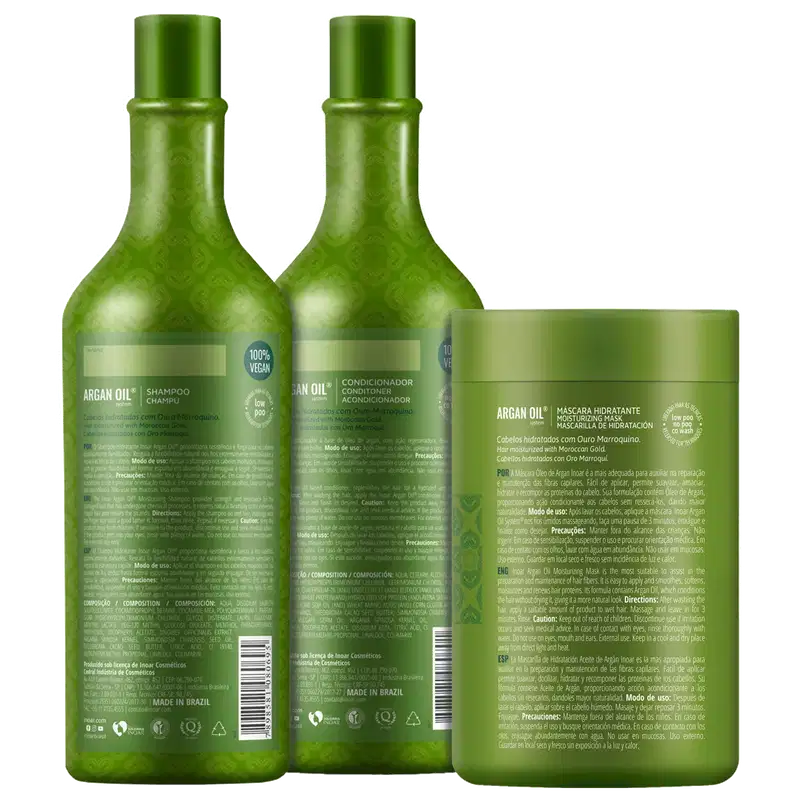 Kit Inoar Argan Oil System Salon Trio (3 Produtos)