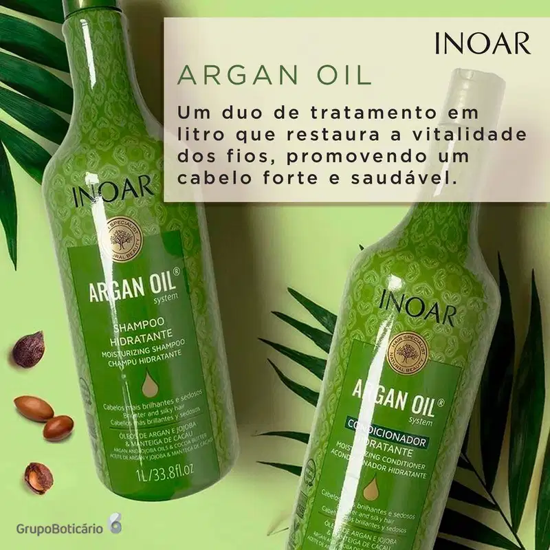 Kit Inoar Argan Oil System Argan Oil Salon Duo (2 Produtos)