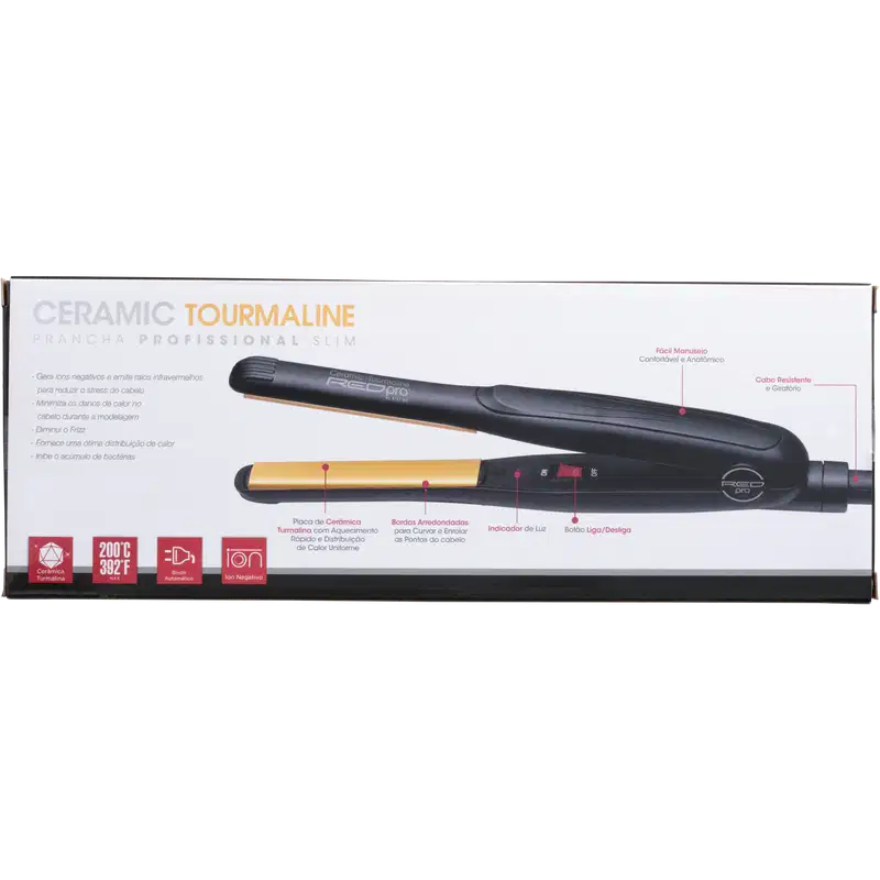 Kiss New York Red Pro Ceramic Tourmaline - Prancha de Cabelo 261g
