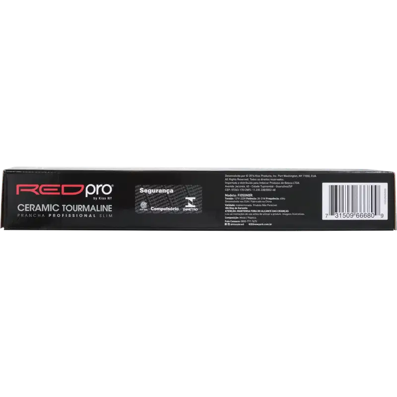 Kiss New York Red Pro Ceramic Tourmaline - Prancha de Cabelo 261g