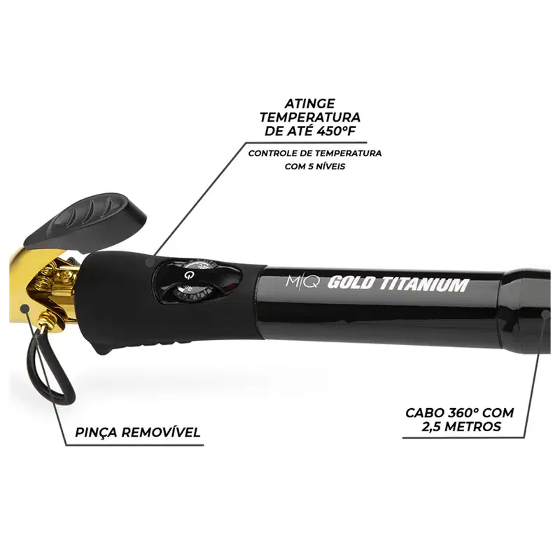 MQ Professional Gold Titanium 32mm - Modelador de Cachos 360g