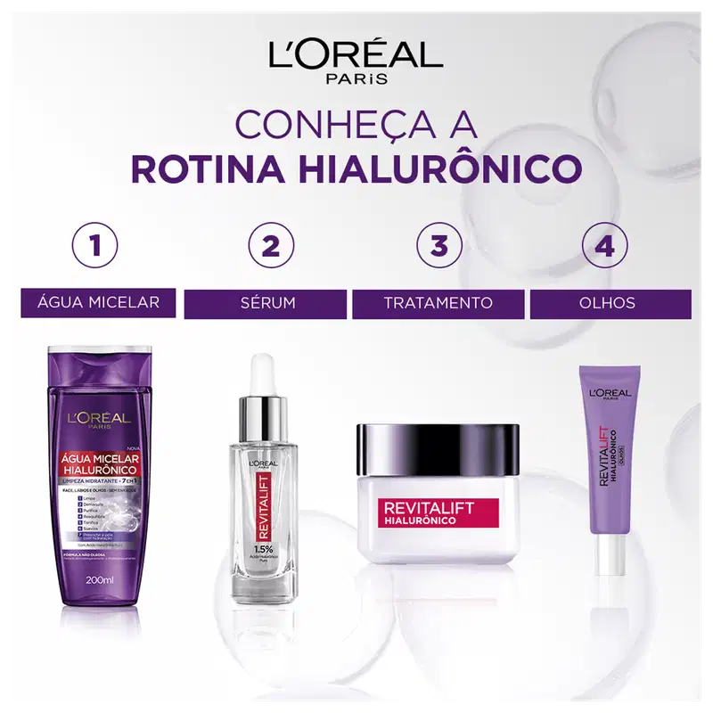 L'Oréal Paris Revitalift Hialurônico Diurno FPS 20 - Creme Facial Redutor de Linhas 49g