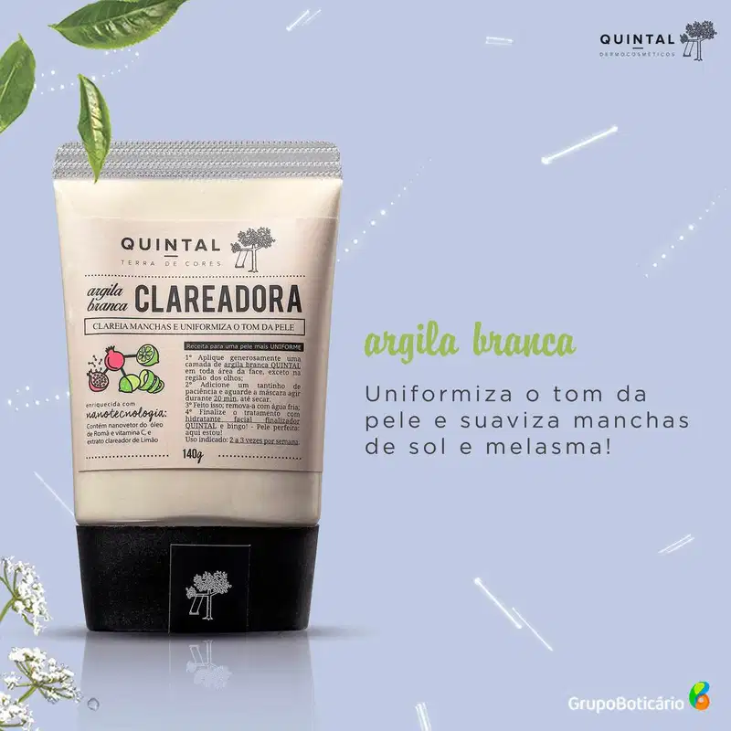 Quintal Argila Branca - Máscara Uniformizadora 140g