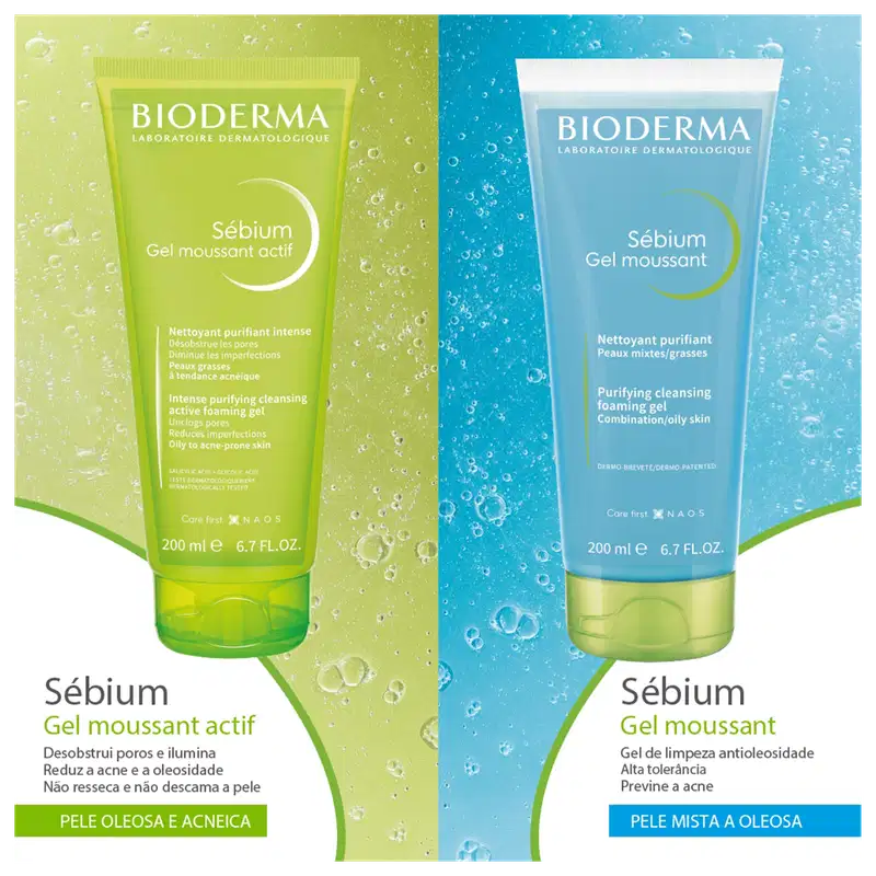 Bioderma Sébium Gel Moussant - Gel de Limpeza Antioleosidade de Alta Tolerância 500ml