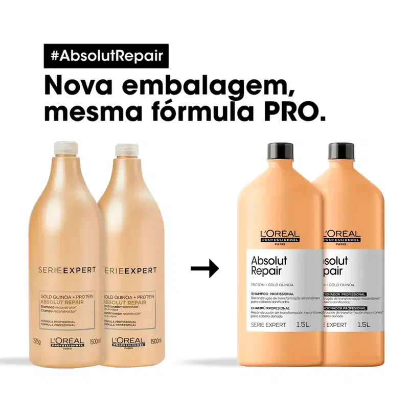 Kit L'Oréal Professionnel Serie Expert Absolut Repair Gold Quinoa + Protein Salon Duo (2 Produtos)