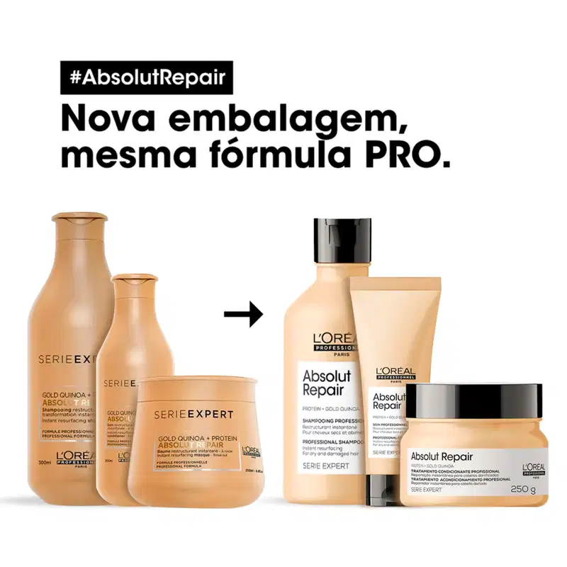Kit L'Oréal Professionnel Serie Expert Absolut Repair Gold Quinoa + Protein Trio (3 Produtos)