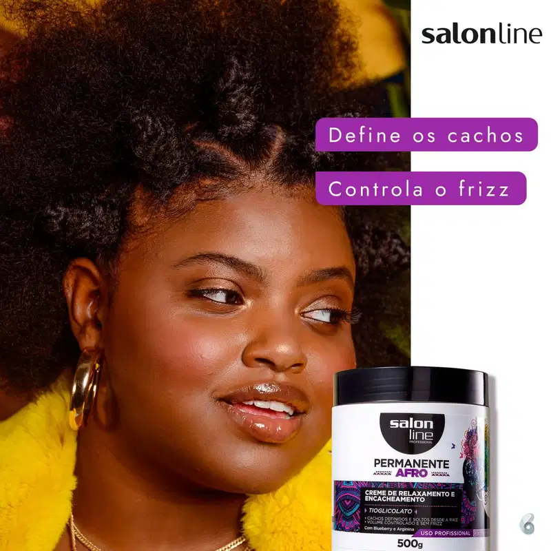 Salon Line Permanente Afro - Creme Relaxante 500g