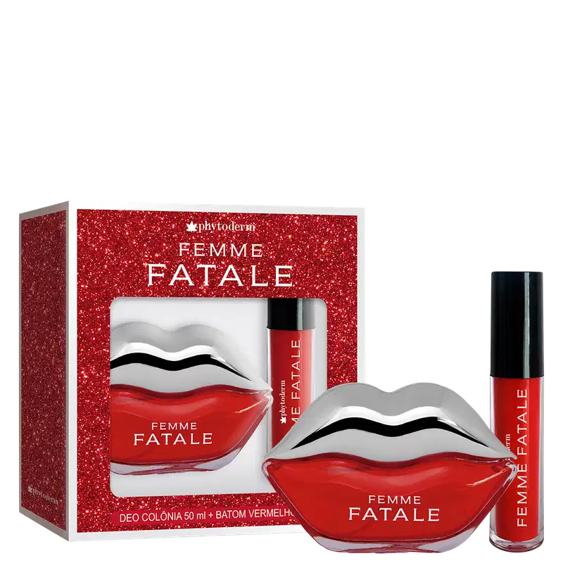 Conjunto Femme Fatale Phytoderm Feminino - Deo Colônia 50ml + Batom Líquido 4ml