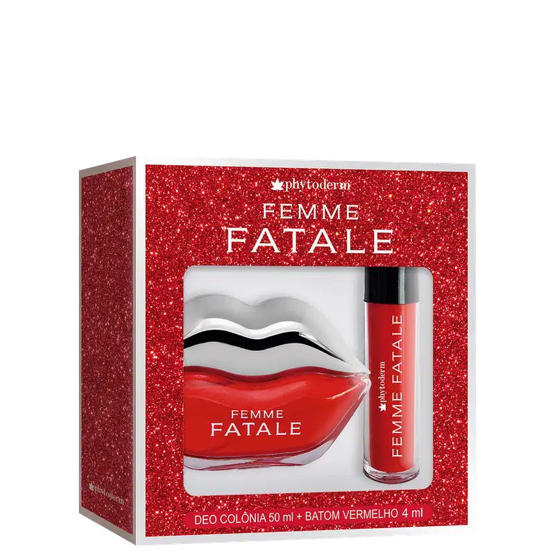 Conjunto Femme Fatale Phytoderm Feminino - Deo Colônia 50ml + Batom Líquido 4ml