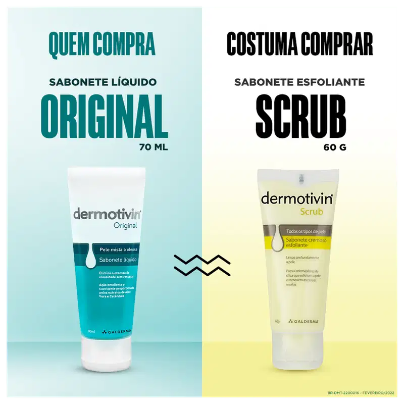 Dermotivin Original Pele Mista - Sabonete Líquido Facial 70ml