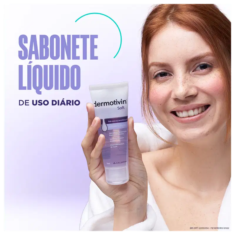 Dermotivin Soft Pele Seca ou Sensibilizada - Sabonete Líquido Facial 70ml