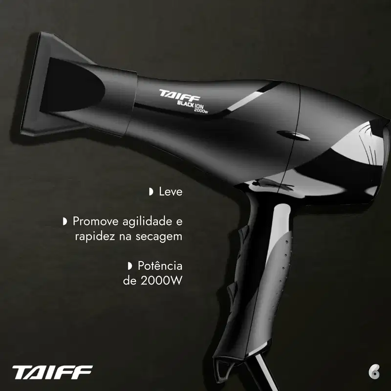 Taiff Black Íon 2000W 127V - Secador de Cabelo