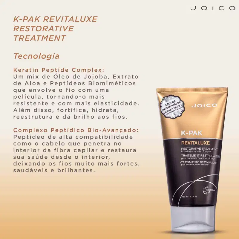 Joico K-PAK Revitaluxe Restorative Treatment - Máscara Capilar 150ml