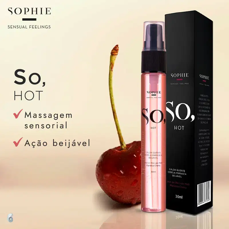 Sophie Sensual Feelings So Hot Calda Quente Cereja Marasca - Óleo Corporal 30ml