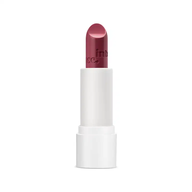 Batom de acabamento cremoso na cor rosa, em embalagem branca, da marca Intense Pop!

