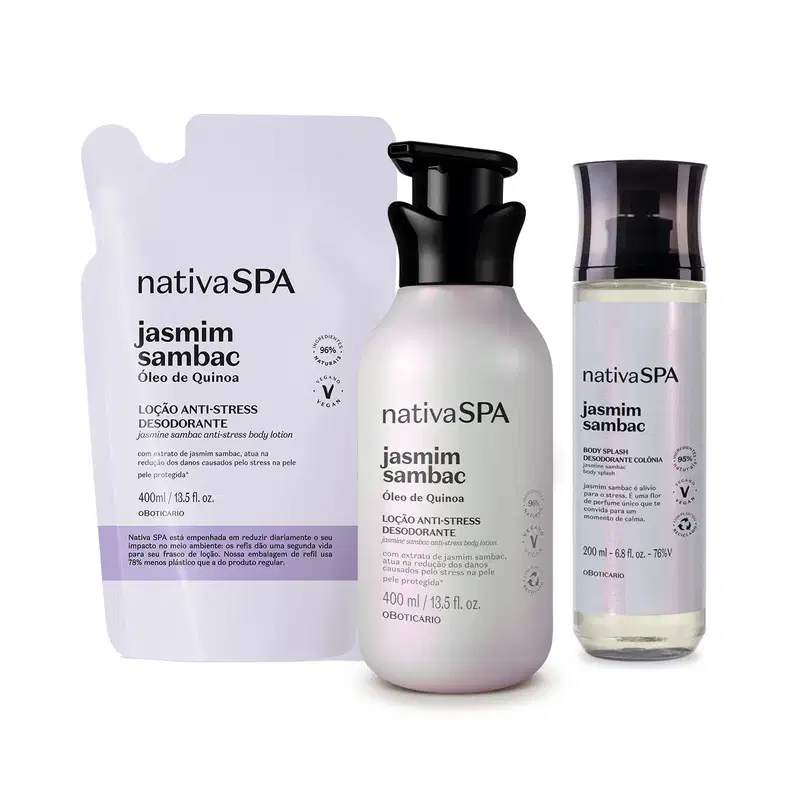 Kit o Boticário Nativa SPA Jasmim Sambac (3 Produtos)