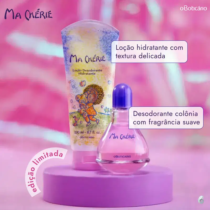 Conjunto Ma Chérie o Boticário - Desodorante Colônia 100ml + Loção Hidratante Desodorante 200ml